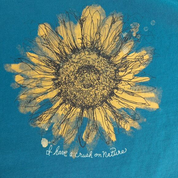 Life Is Good Scribbled Sunflower Womens XL Short Sleeve Crew Neck Crusher Tee - Picture 5 of 16